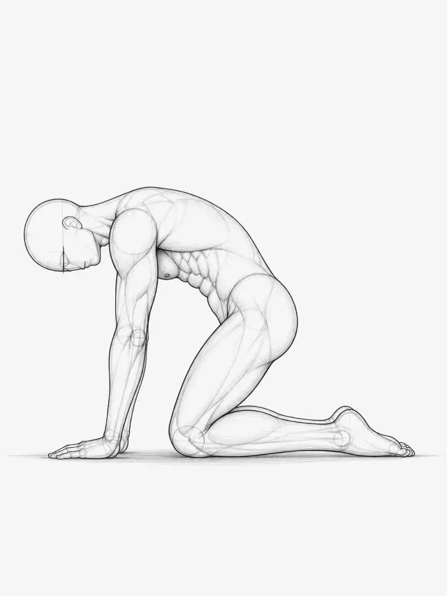 Kneeling Male Figure Pose Reference