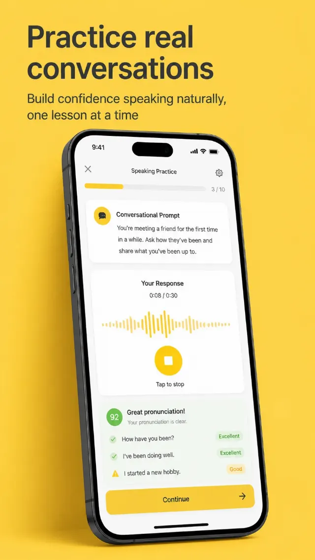Language App Conversation Practice Screenshot