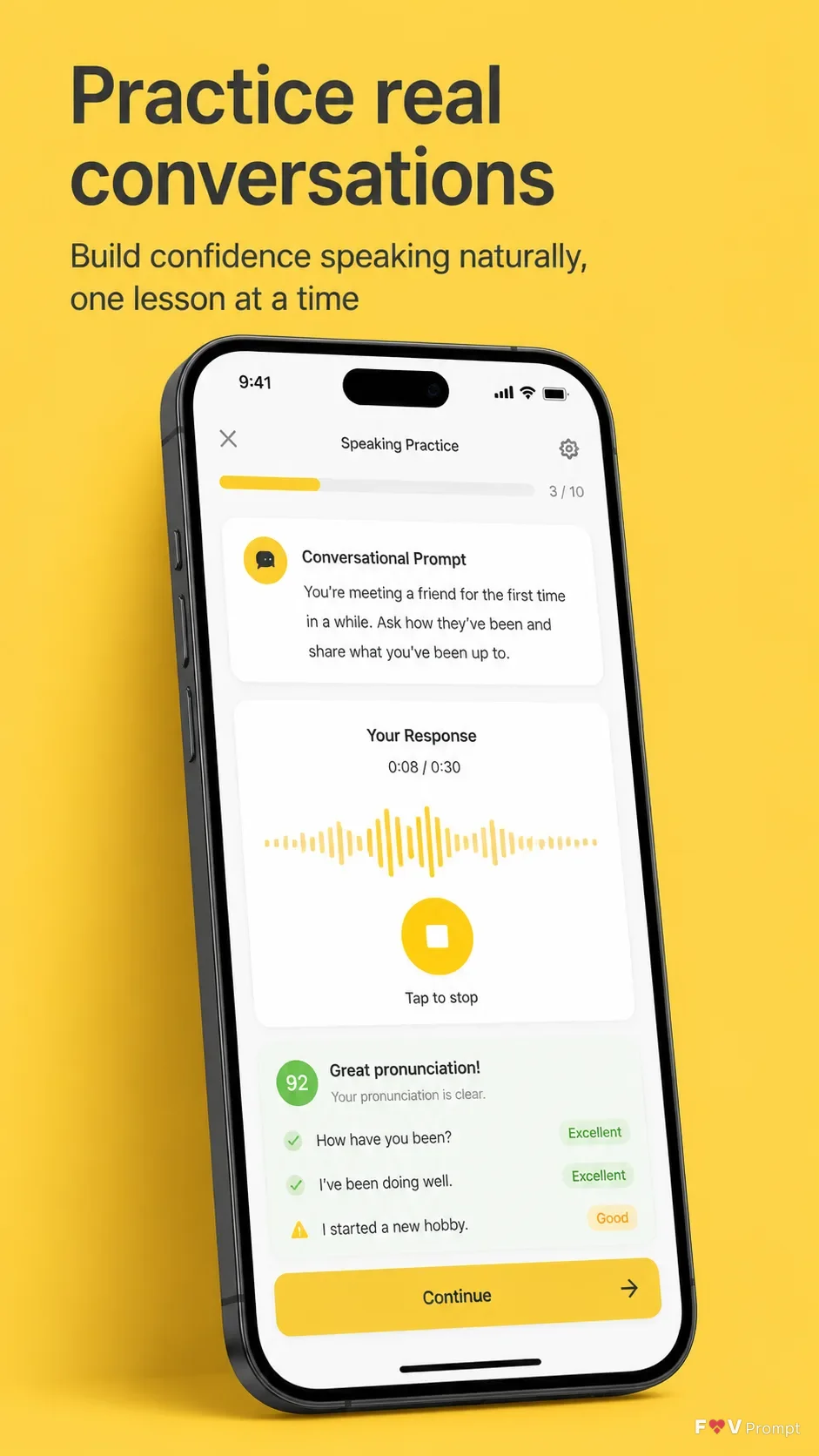 Language App Conversation Practice Screenshot