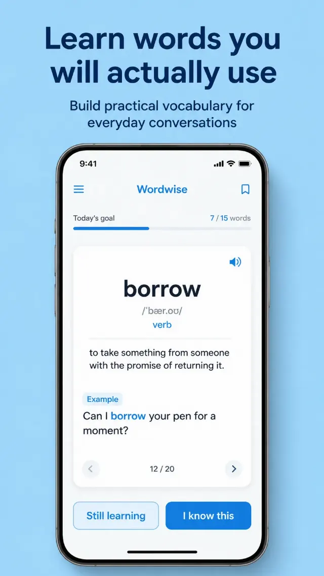 Language App Vocabulary Flashcard Screenshot