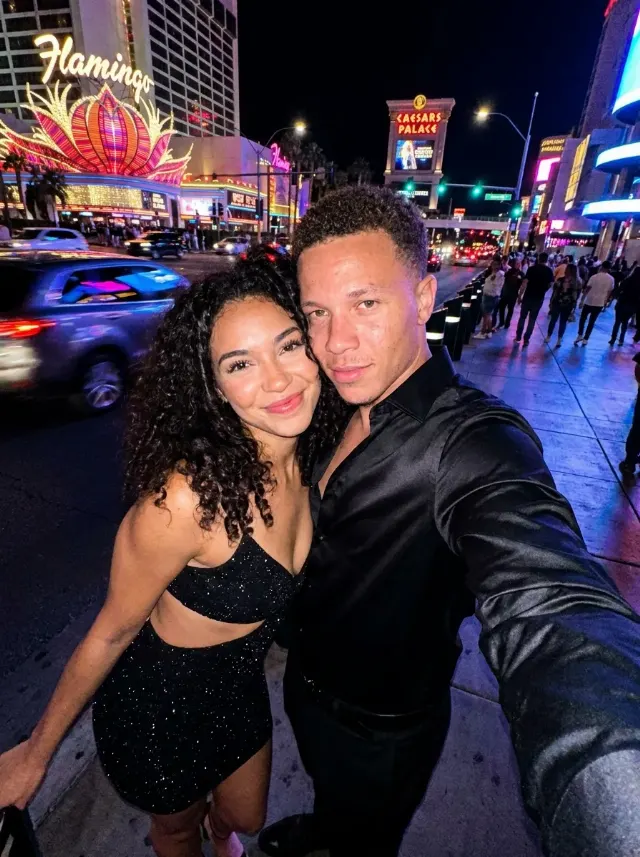 Las Vegas Strip Couple Flash Selfie