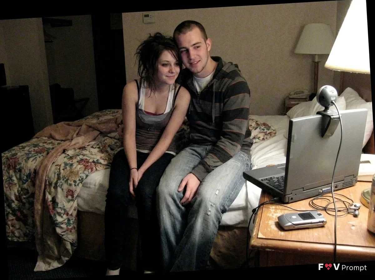 Late 2000s Couple Webcam Hotel Photo