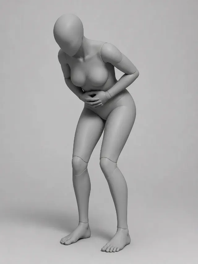 Laughing Bent-Over Female Mannequin Pose