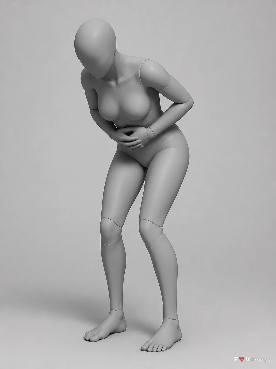 Laughing Bent-Over Female Mannequin Pose