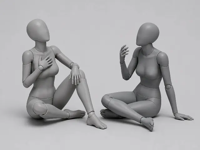 Laughing Floor Sitting Pose Reference