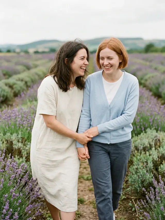 Lavender Field 35mm Couple Portrait