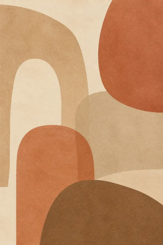 Layered Terracotta Abstract Wall Art Print