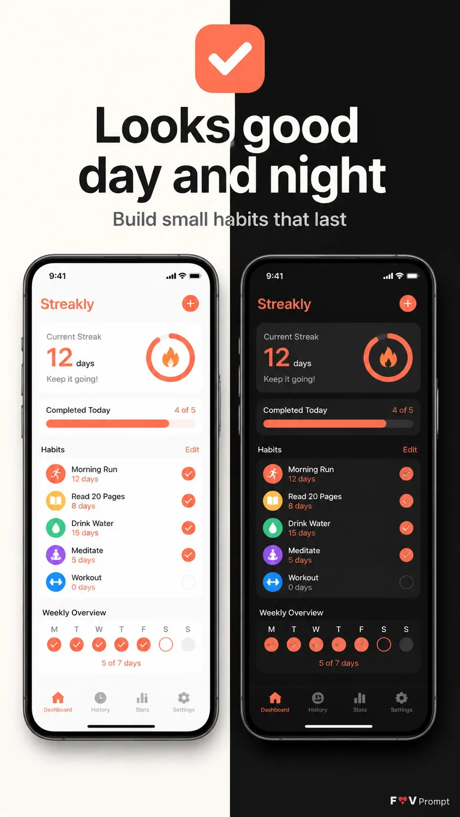 Light And Dark Habit Tracker Screenshots