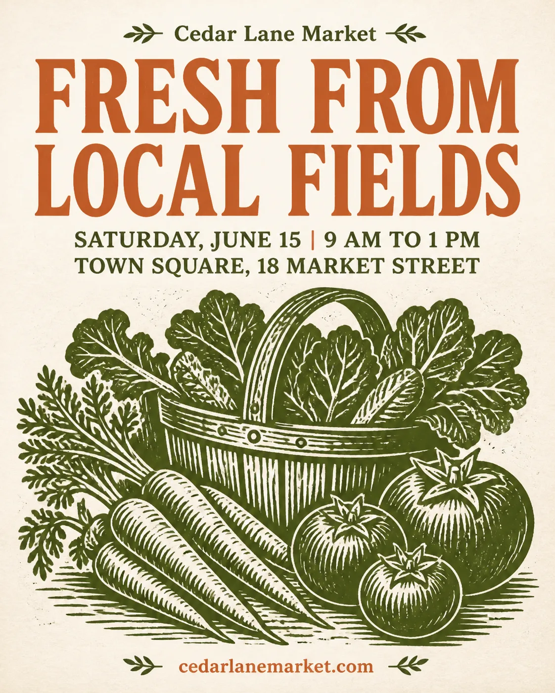Linocut Farmers Market Instagram Post