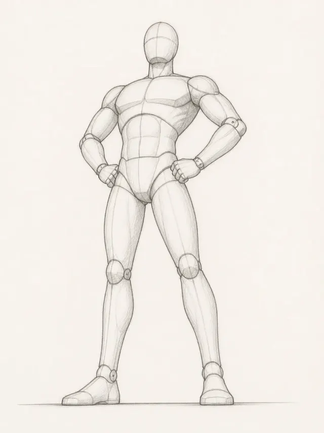 Low Angle Superhero Pose Reference