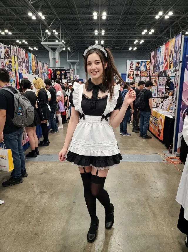 Maid Cosplay Convention Full Body Photo