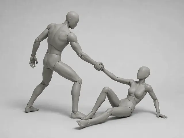Male And Female Pulling Pose Reference