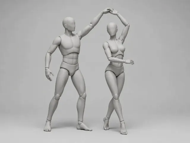 Male And Female Salsa Spin Reference