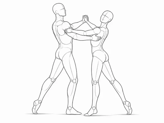 Male And Female Waltz Pose Reference