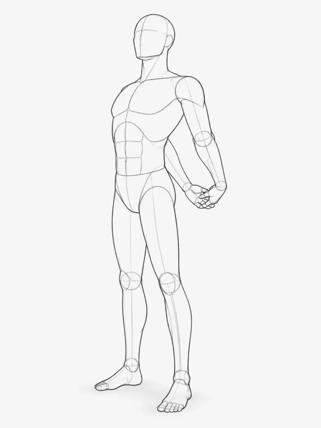 Male Back Stretch Pose Reference