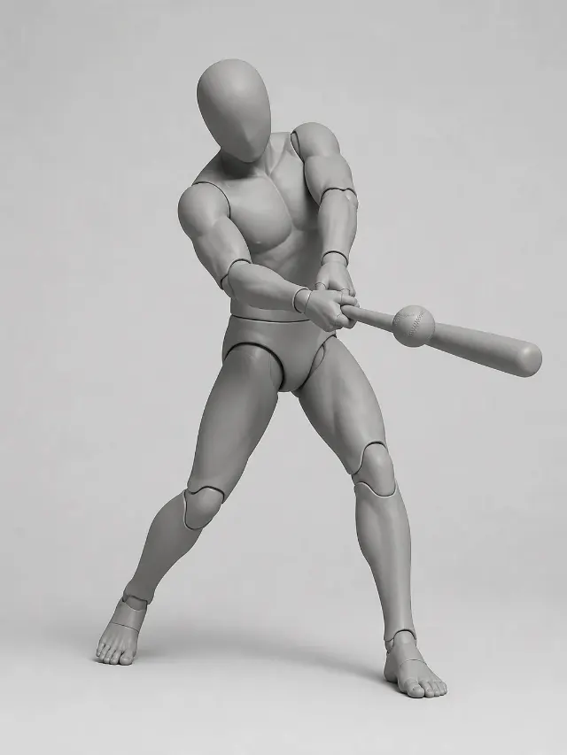 Male Baseball Swing Pose Reference