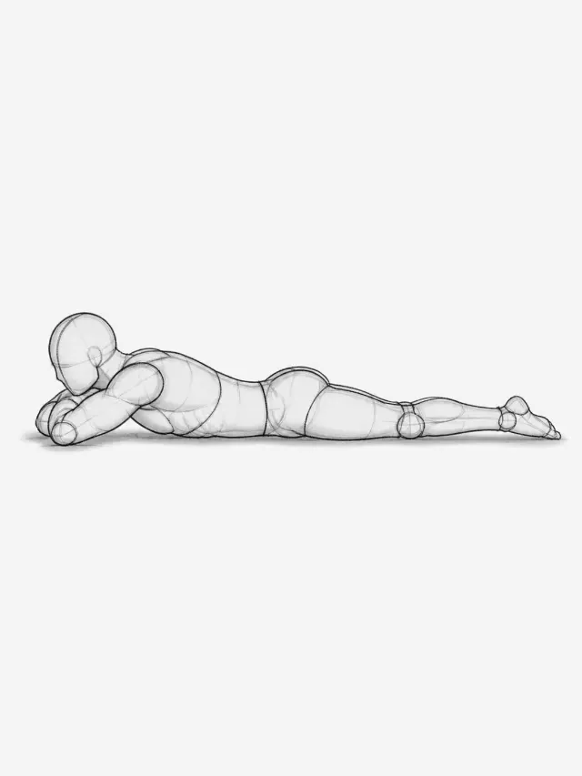 Male Figure Prone Pose Reference Sketch
