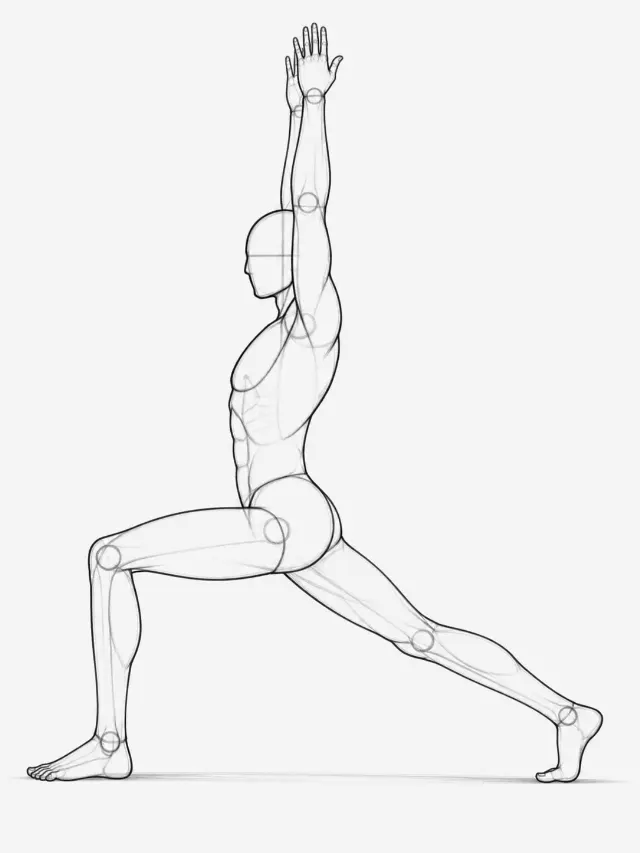 Male Lunge Pose Reference Sketch