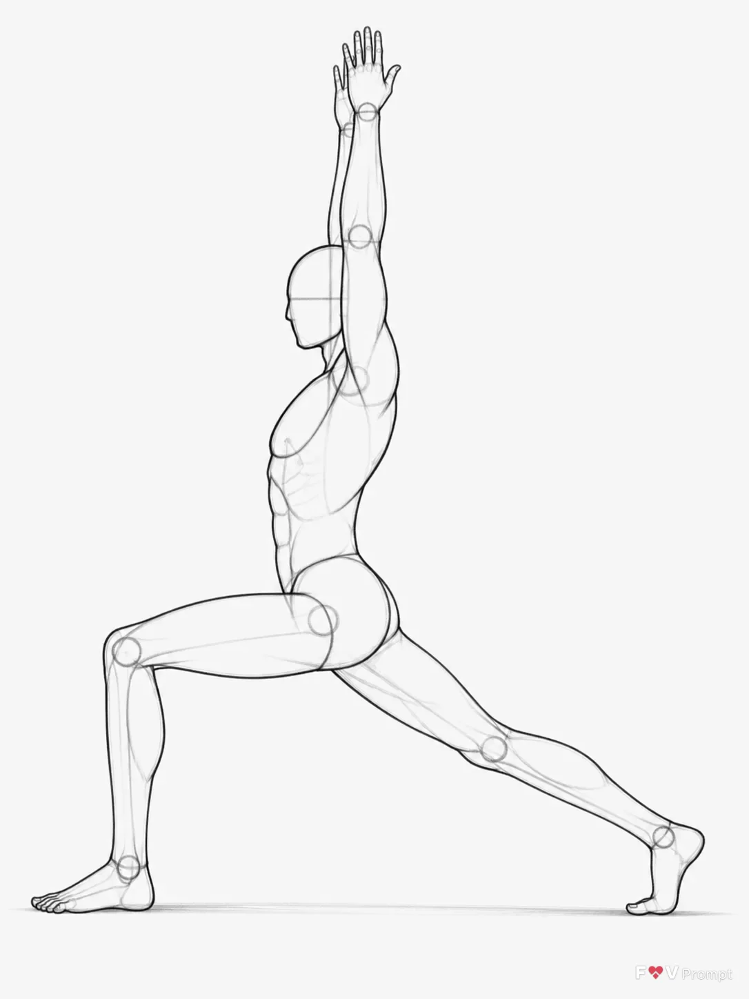 Male Lunge Pose Reference Sketch
