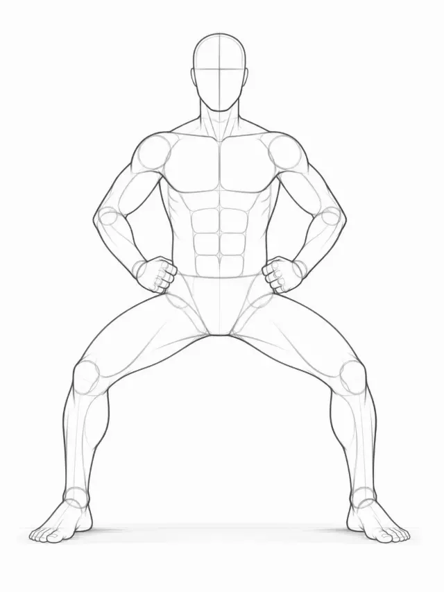 Male Martial Arts Horse Stance Reference