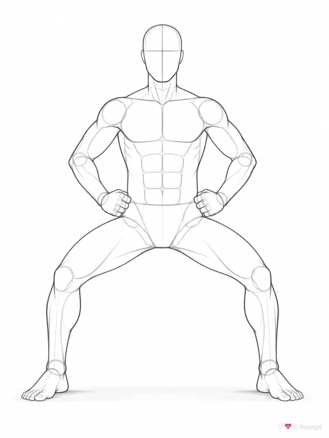 Male Martial Arts Horse Stance Reference