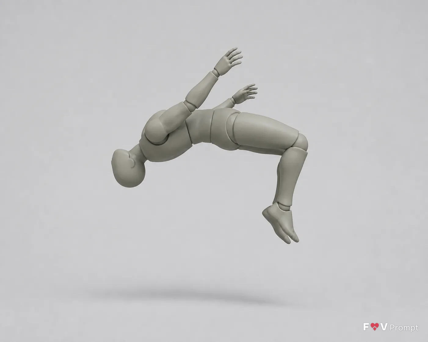 Male Mid-Backflip Side View Mannequin