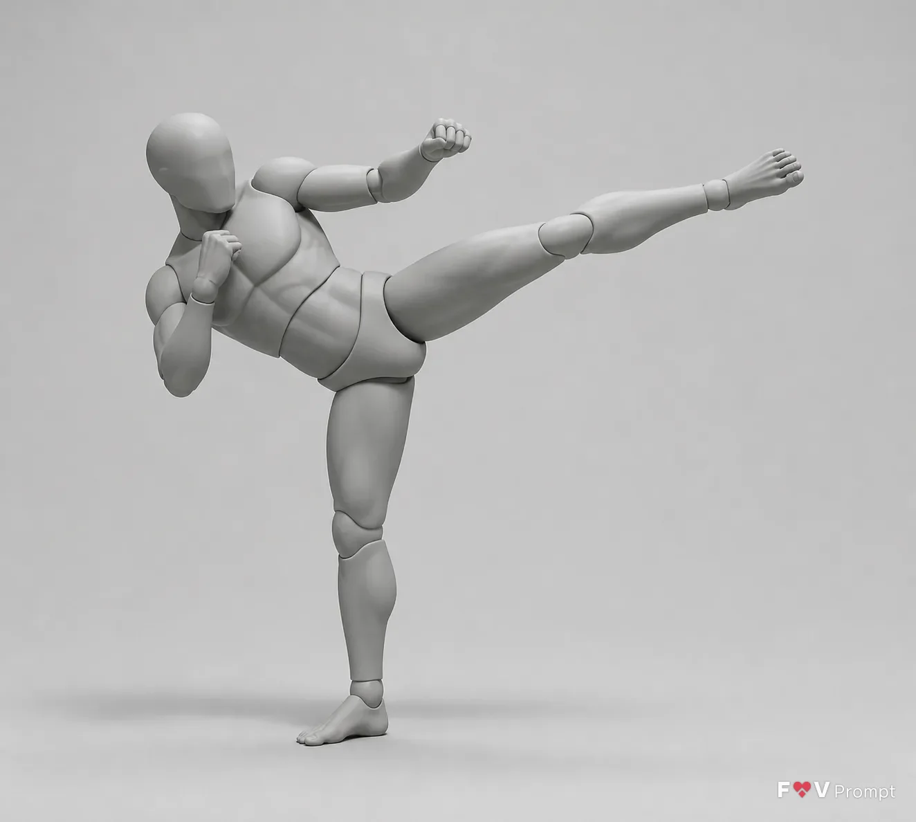 Male Roundhouse Kick Pose Reference