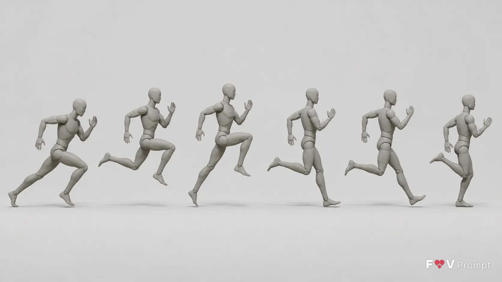 Male Sprint Run Cycle Pose Sheet