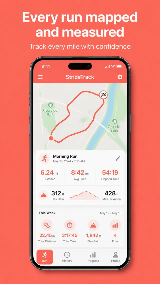 Mapped Running App Store Screenshot