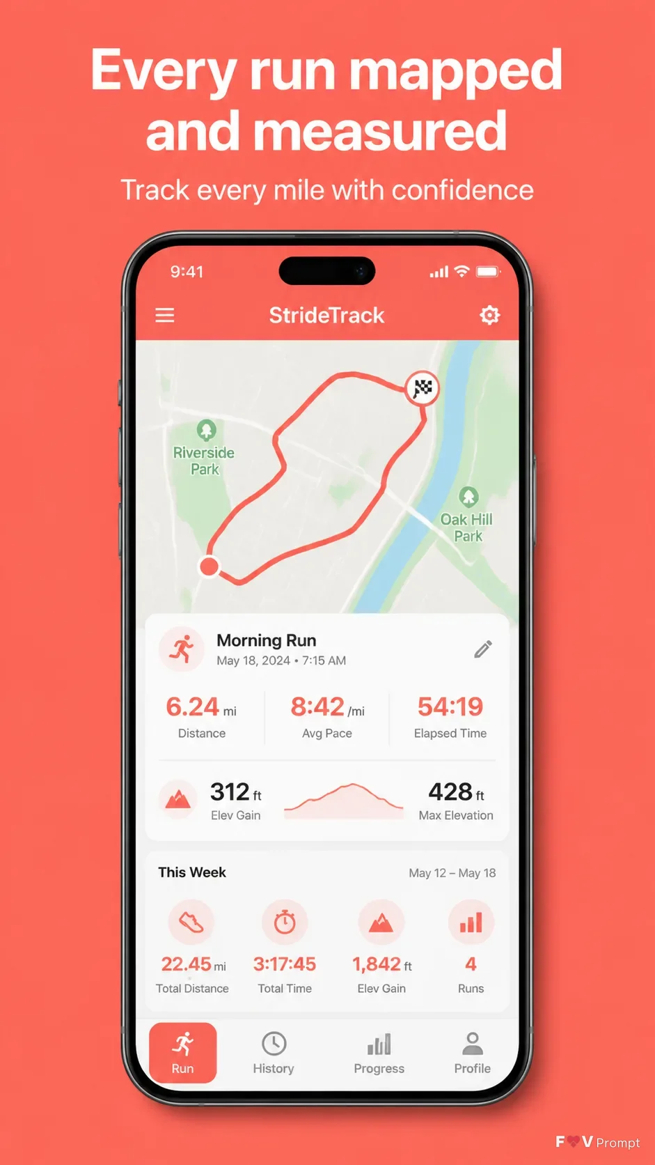 Mapped Running App Store Screenshot