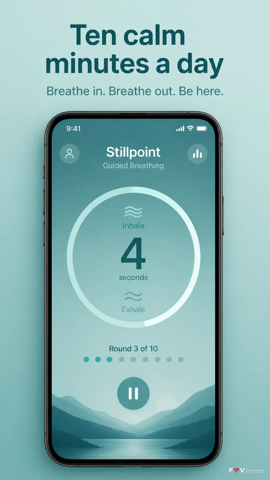 Meditation App Breathing Exercise Screenshot