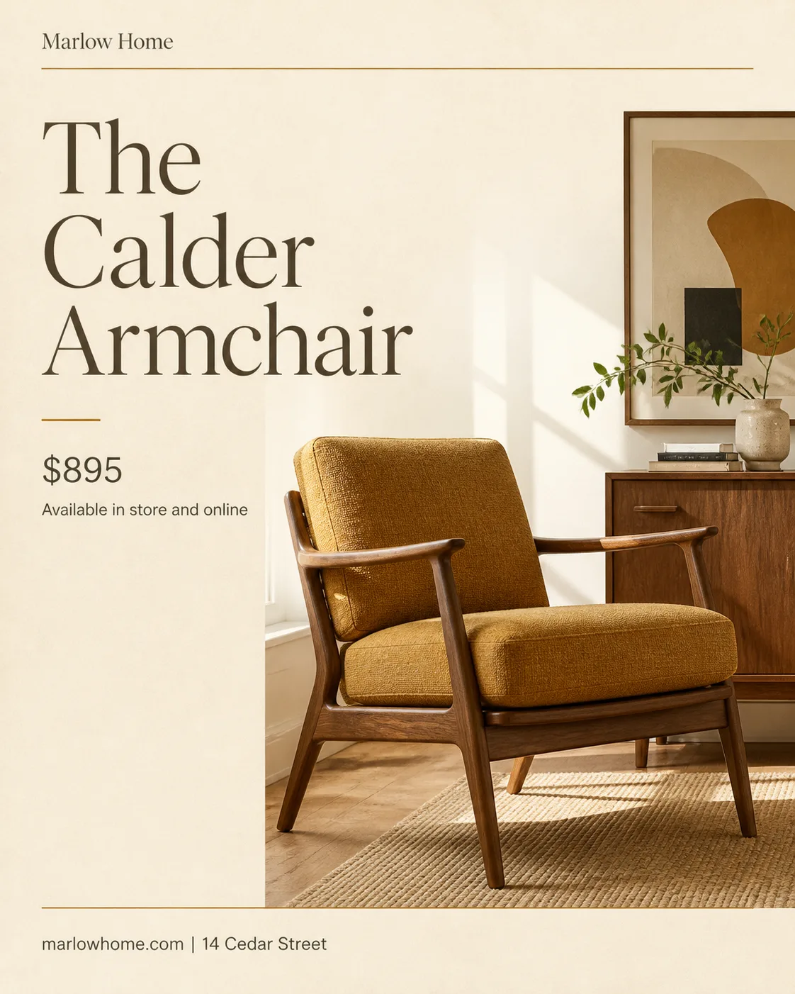 Mid-Century Armchair Catalog Instagram Post