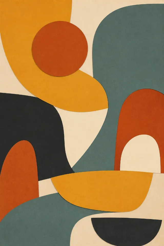 Mid-Century Modern Abstract Shape Print