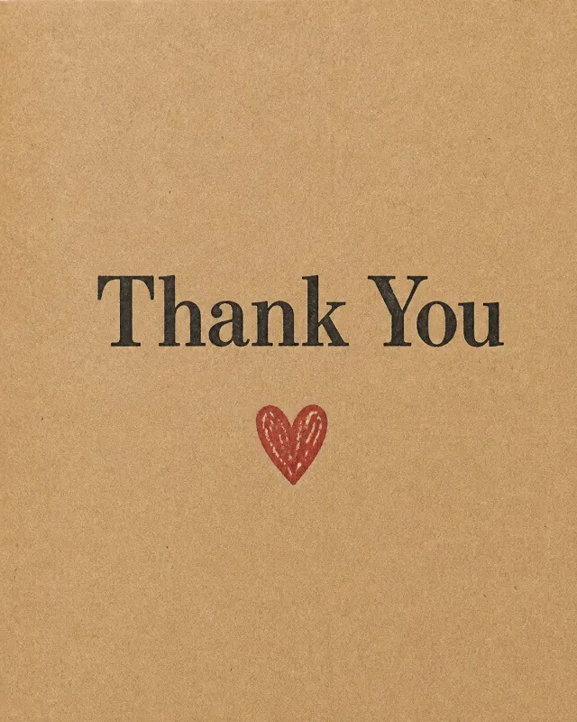 Minimal Kraft Thank You Greeting Card