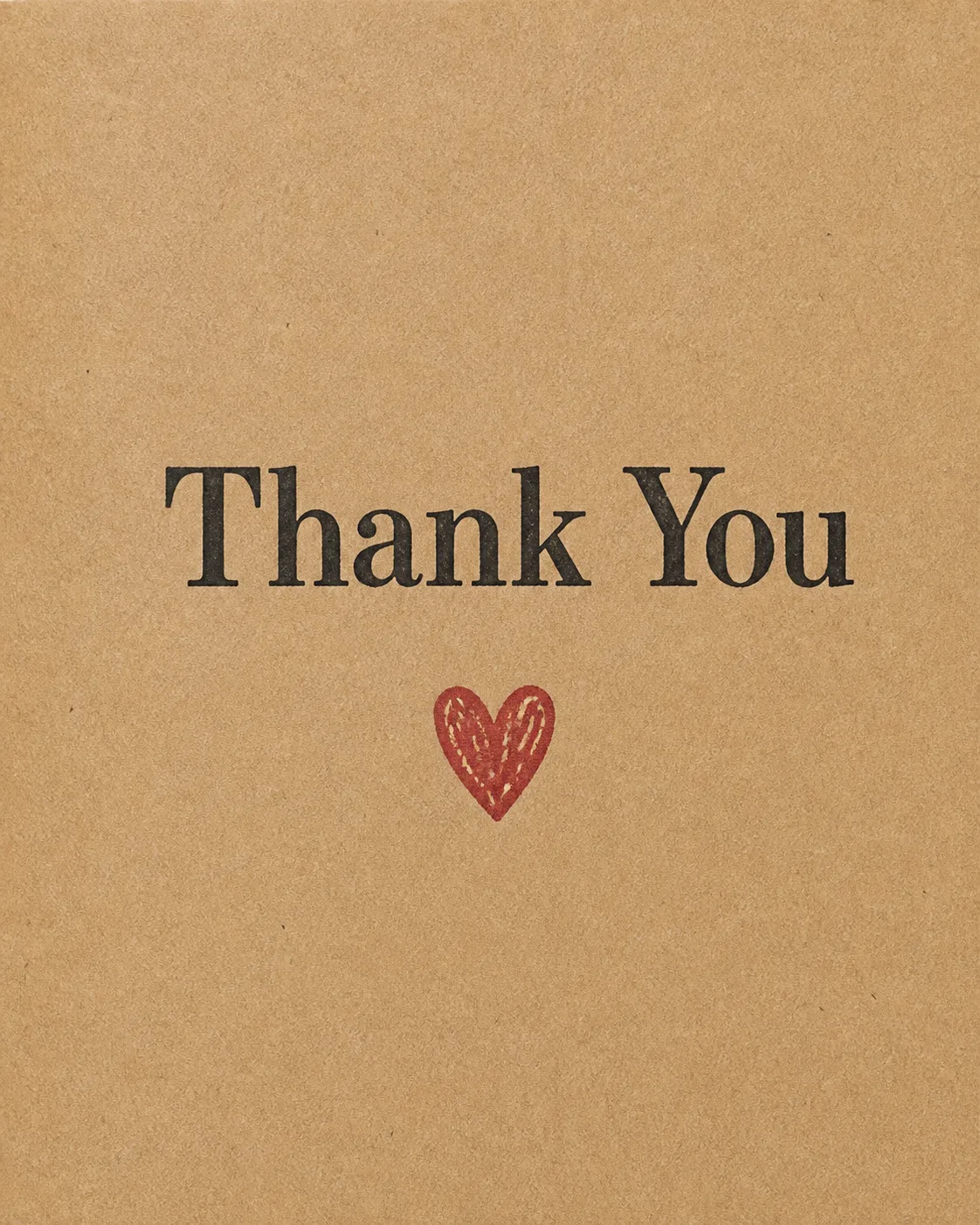 Minimal Kraft Thank You Greeting Card