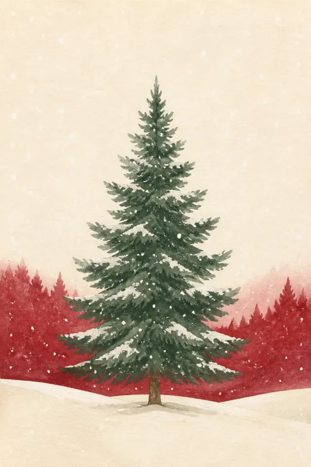 Minimalist Christmas Pine Tree Wall Art