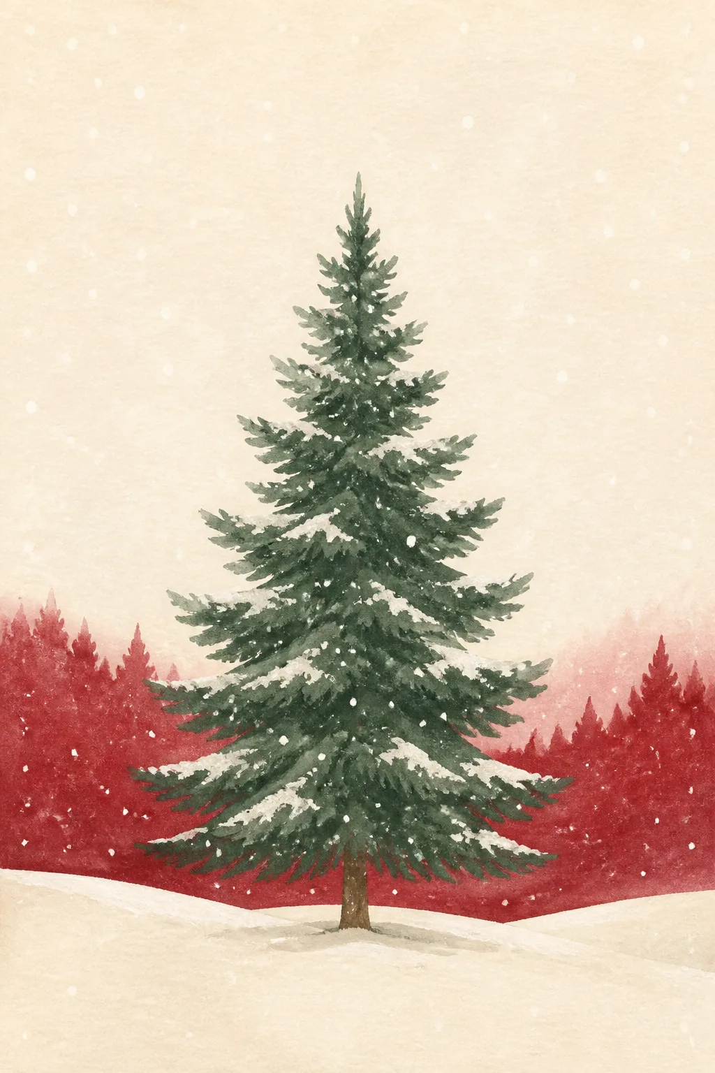 Minimalist Christmas Pine Tree Wall Art
