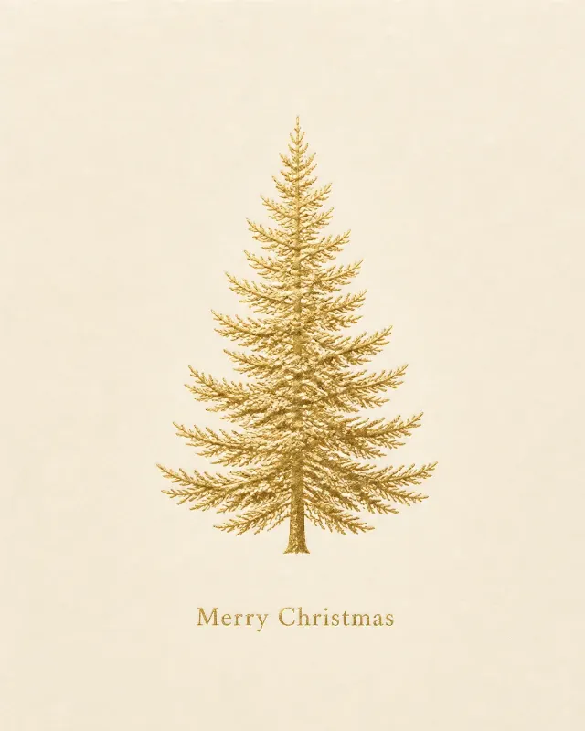 Minimalist Gold Foil Christmas Card