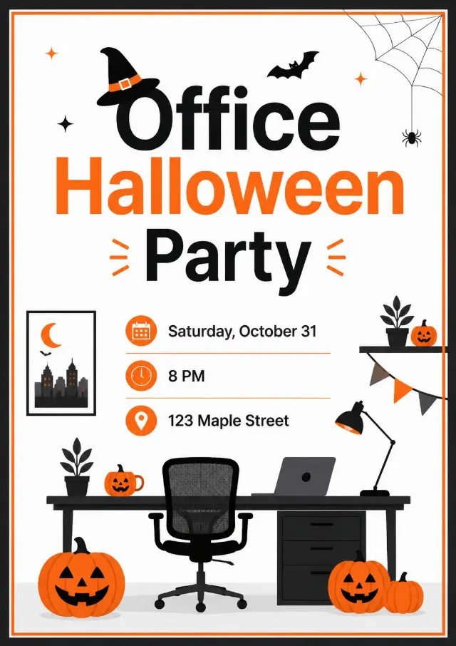 Modern Office Halloween Party Invitation