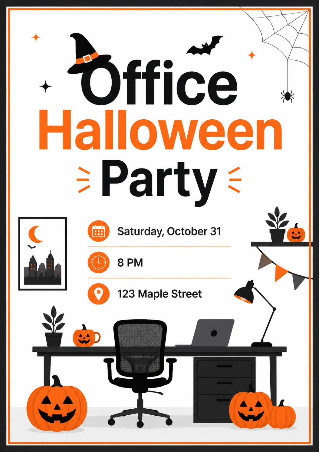 Modern Office Halloween Party Invitation