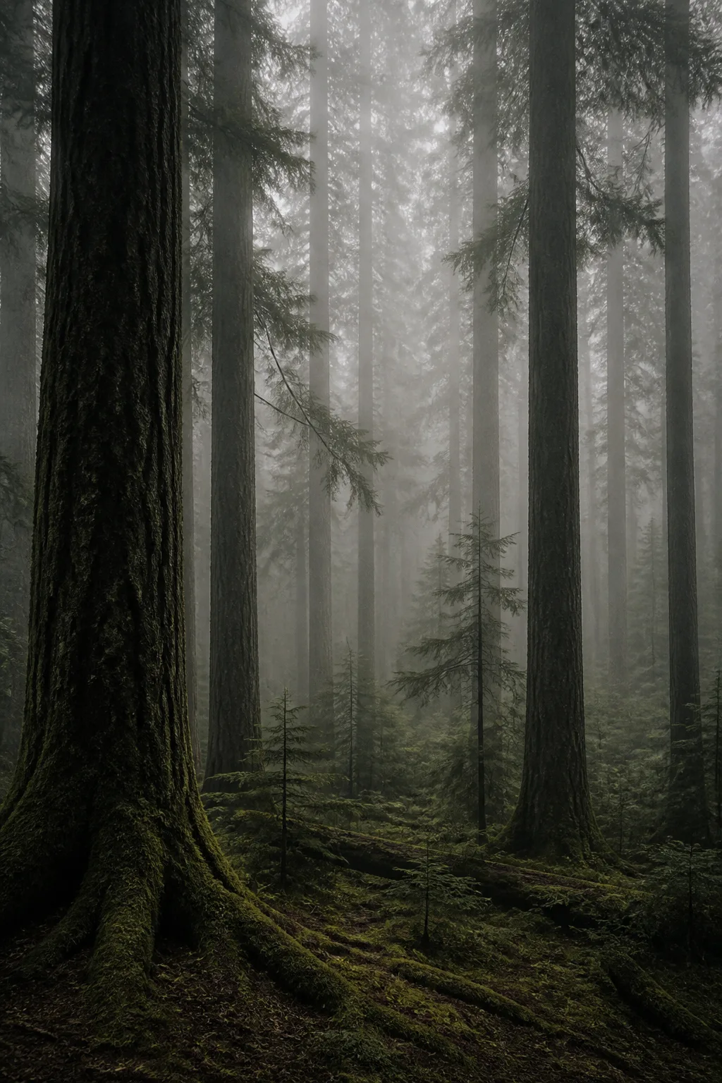 Moody Foggy Forest Photography Wall Art