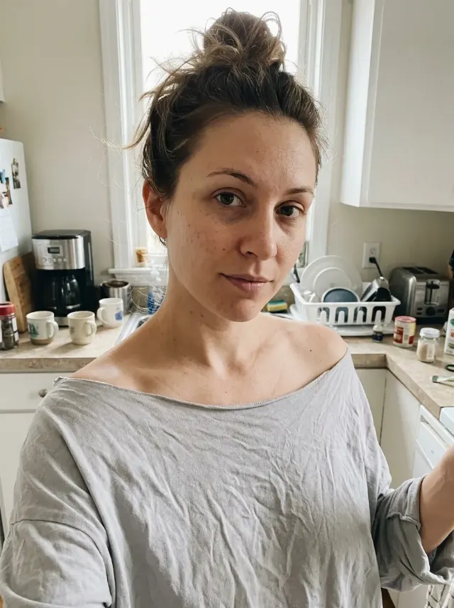 Morning Kitchen Selfie With Oversized Shirt