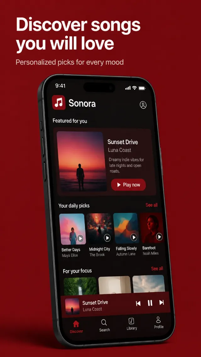 Music Discovery App Store Screenshot