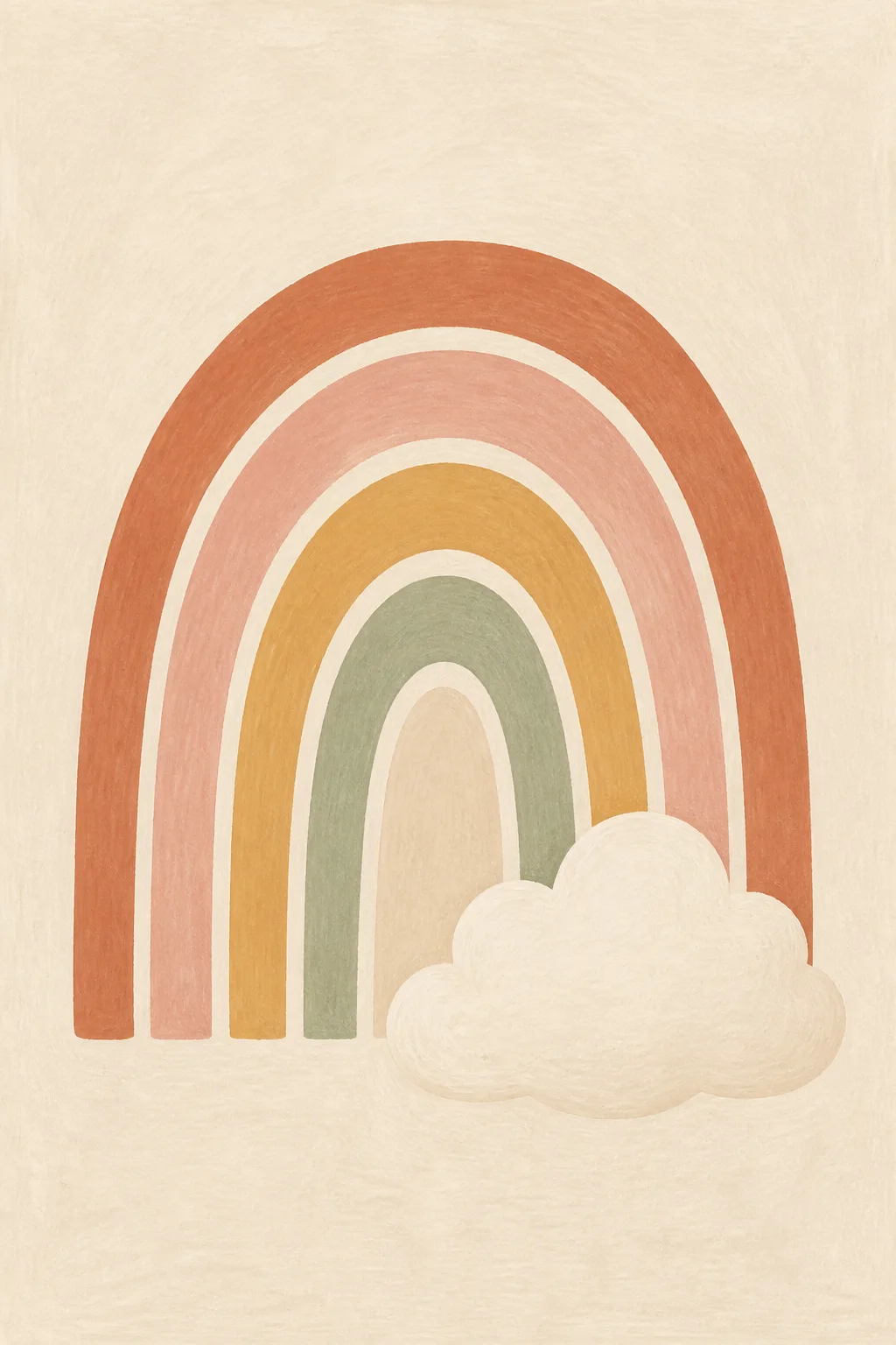 Muted Boho Rainbow Nursery Wall Art