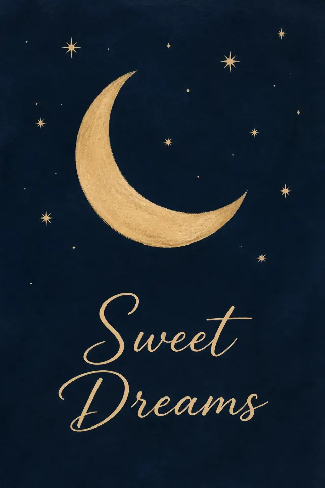 Navy And Gold Crescent Moon Wall Art
