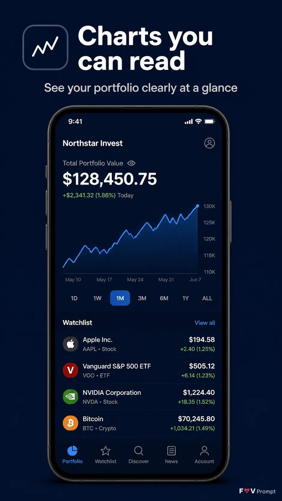 Navy Investing App Chart Screenshot