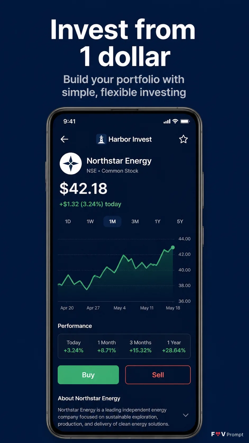 Navy Investing App Store Screenshot