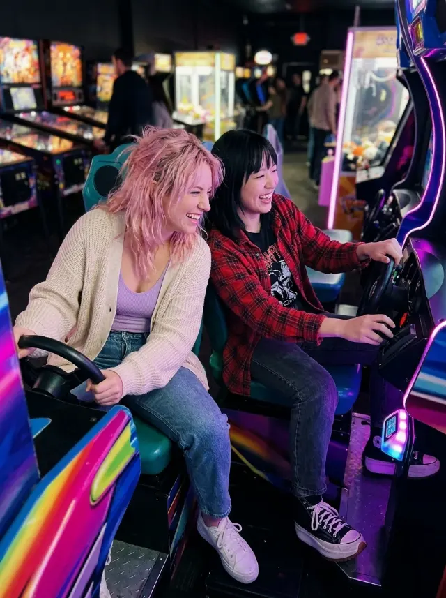 Neon Arcade Couple Phone Photo