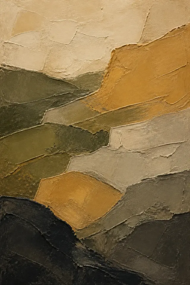 Olive Ochre Palette Knife Wall Art