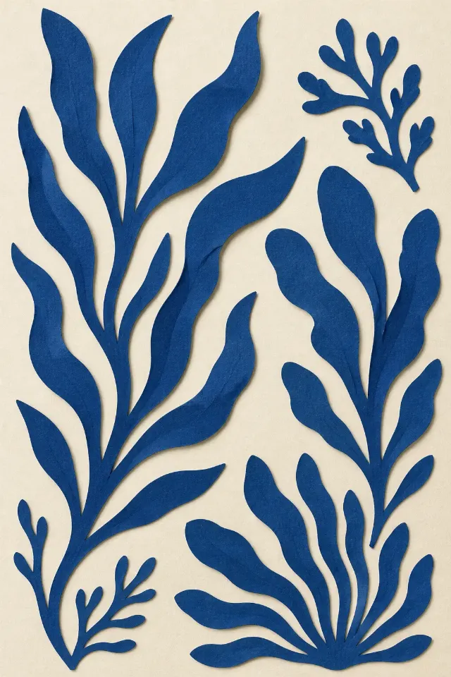 Organic Seaweed Paper Cutout Wall Art